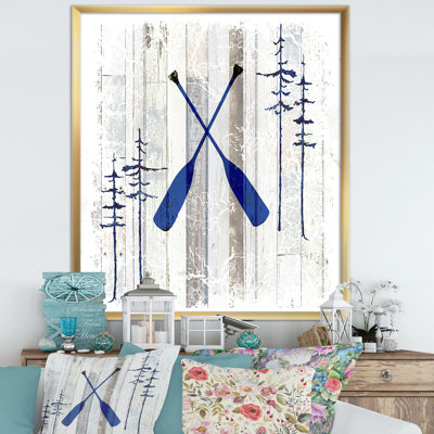 «The Blue Moose - Oars», reproduction d'art graphique sur toile