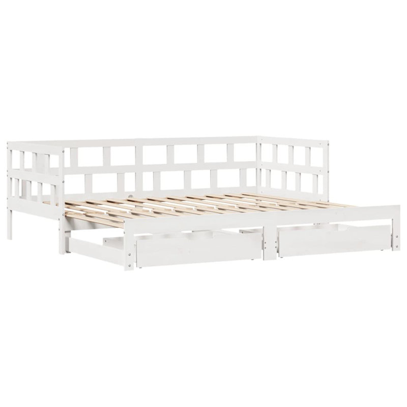 Rittie Solid Wood Daybed with Trundle, White