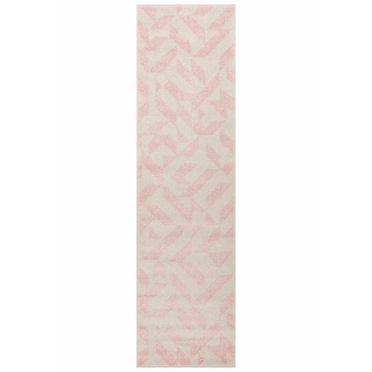 Brannon Pink Shapes Area Rug