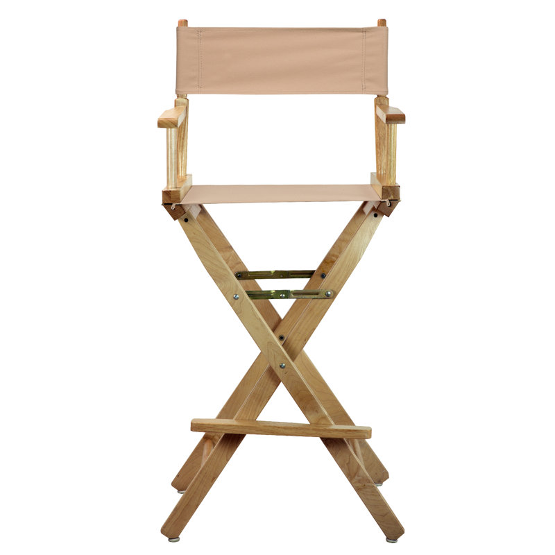 30" Folding Director Chair with Canvas, Natural, Tan