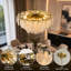 Lustre rond en verre doré à niveaux 31,5 po 31 lumières
