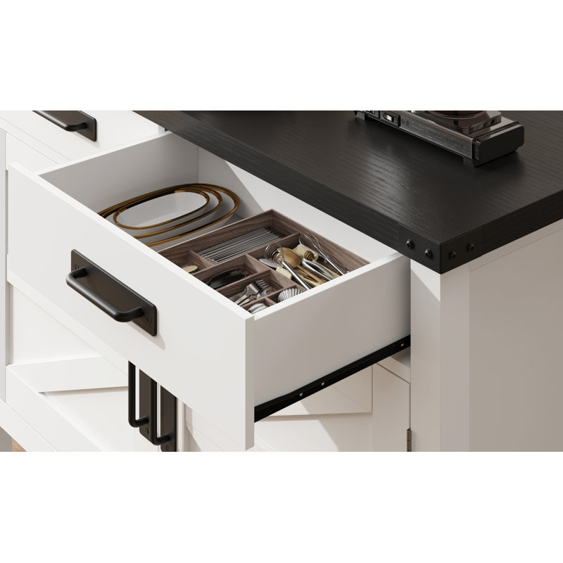 Jayliz 35.4'' Console Table, Black, White