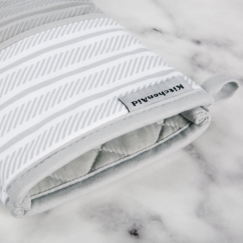 KitchenAid Albany Oven Mitt 2-Pack Set, Matte Gray