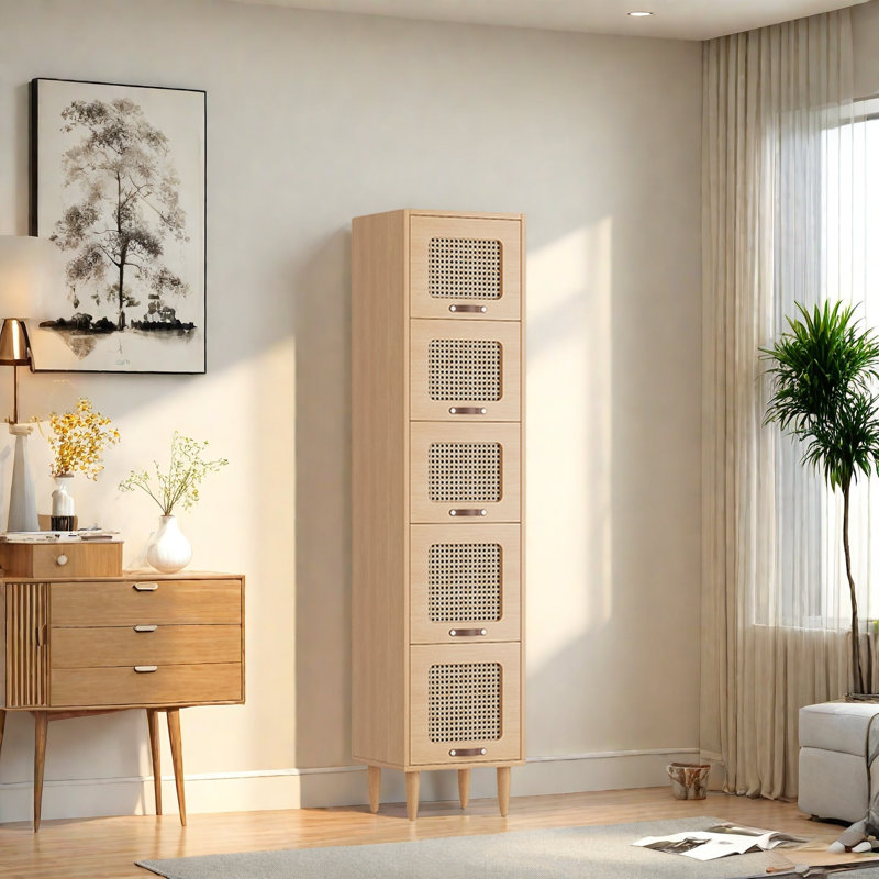 Rabehi, (5 tablettes) H 70 po x l 15,7 po x P 13,7 po, Brun