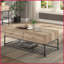 Chêne & amp; Table basse avec tablette inférieure Sandy - Rangement peu encombrant pour les salons contemporains