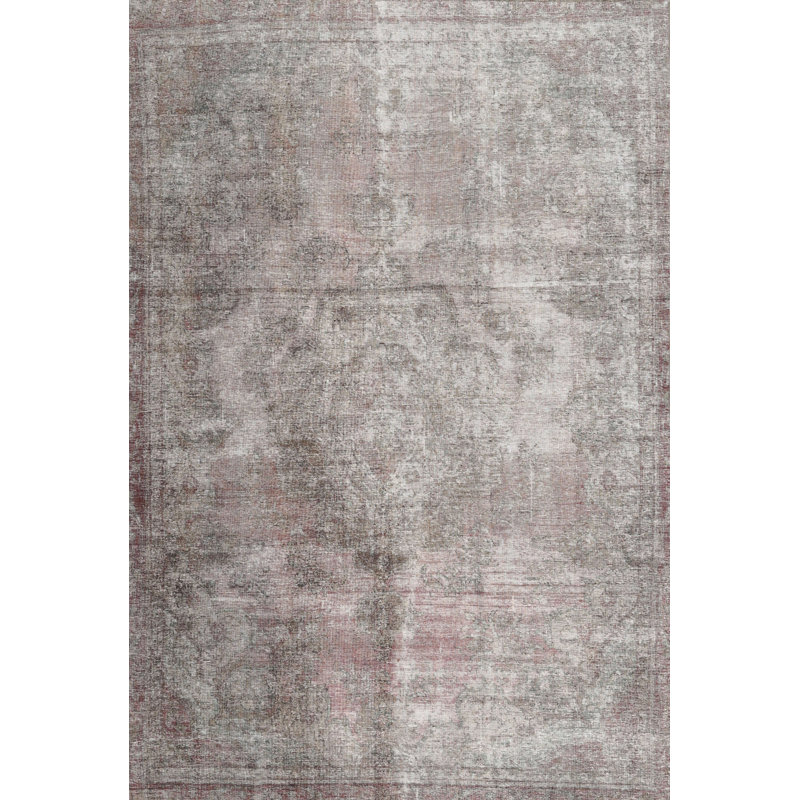 Tapis décoratif gris en laine de style oriental sickets, Rond 8 pi