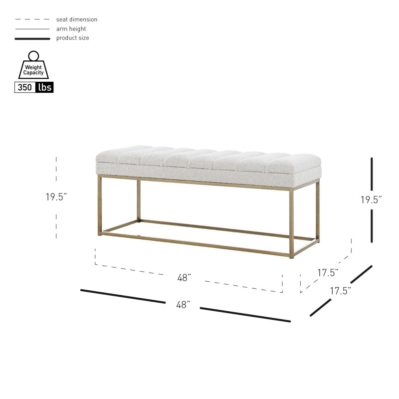 Georgenia Boucle Upholstered Bench, Beige