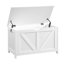 Banc blanc pour hall d'entrée, assemblage facile, grand intérieur, poignée en forme de U, support de rangement spacieux de 300 lb, attrait rétro, 2 charnières, option multi-usage rapide-1630588160