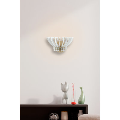 Lampe murale élégante, applique couronne, corps en panneau de fibres à densité moyenne blanc, 5,9 po x 12,6 po x 8,7 po | Douille E27, 40 W maximum | Éclairage élégant pour le salon, la chambre à coucher ou le couloir | Conception moderne, parfaite pour tout décor