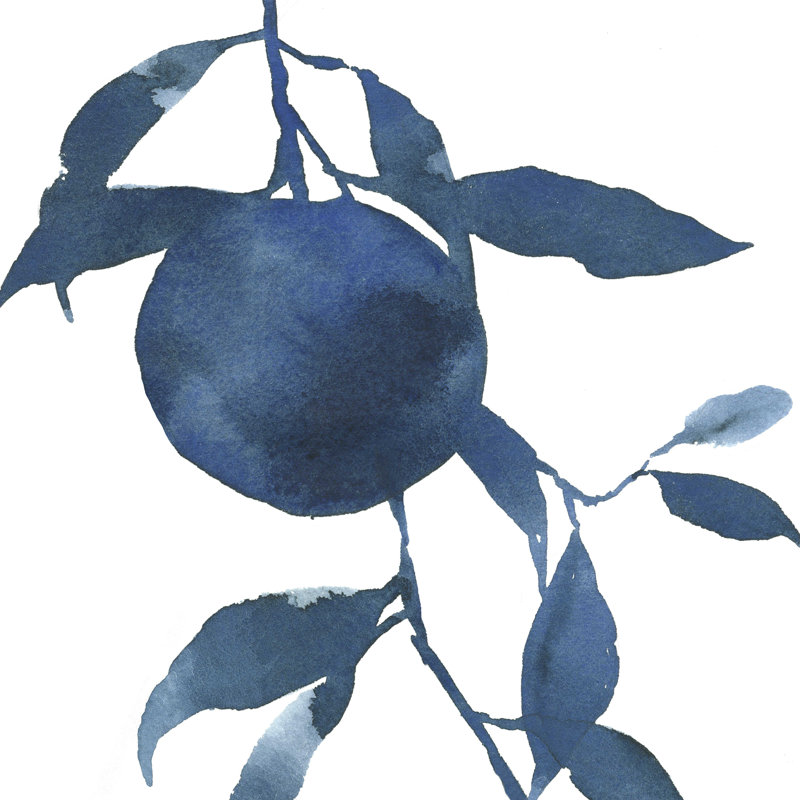 Indigo oranges II, H 30 po x l 30 po