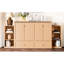 Lit double doré avec tiroirs et tablettes pour le rangement, espaces de bureau à domicile appropriés, tablettes de rangement en pin, chambres d'amis dans les petits appartements, structure