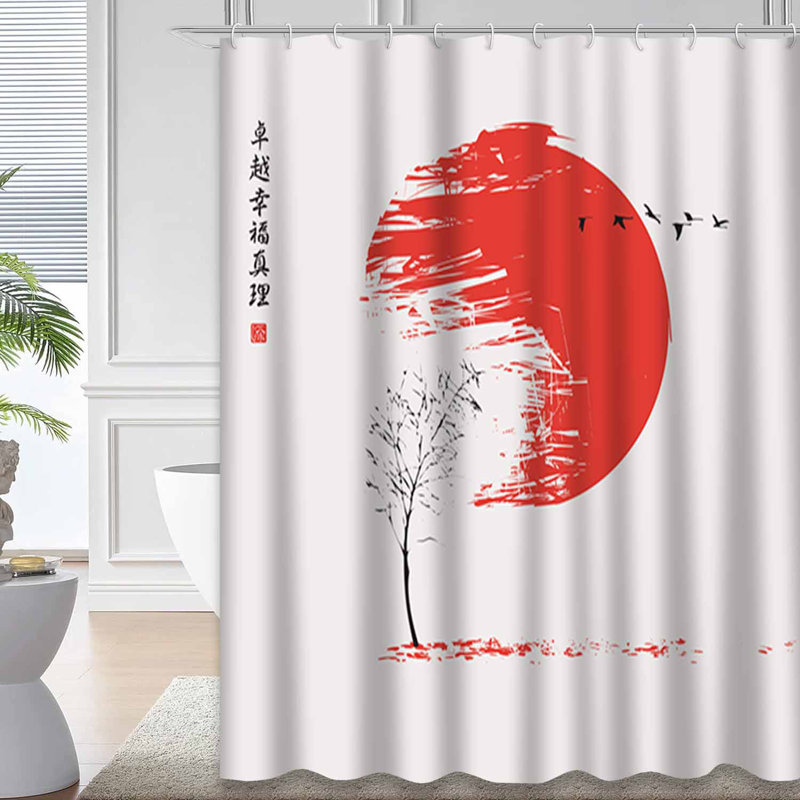 Rideau de douche avec 12 crochets Autumn Tree Sunset, L 72 po x l 72 po