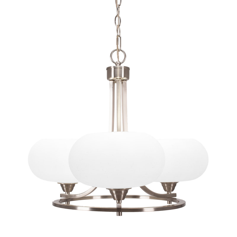 Lustre 3 lumières Waddon Paramount, H 19,25 po x l 18,75 po x P 18,75 po, Marbre blanc, Noir mat / laiton