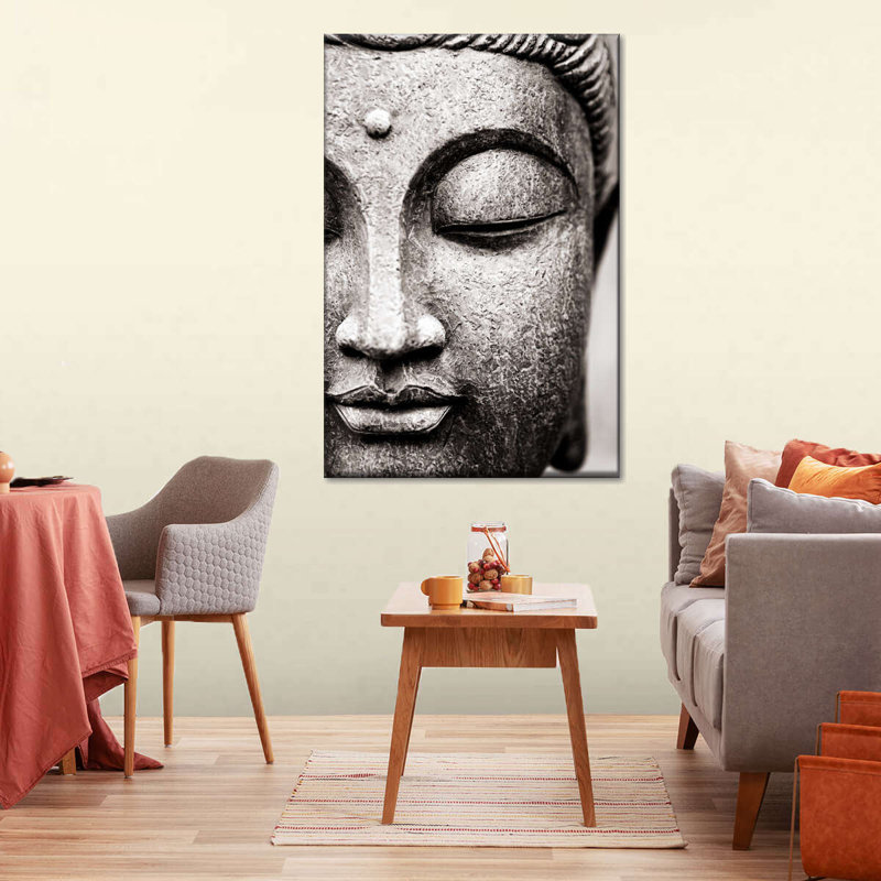 «Meditating Buddha Face», reproduction sur toile, H 48 po x l 32 po x P 1,25 po