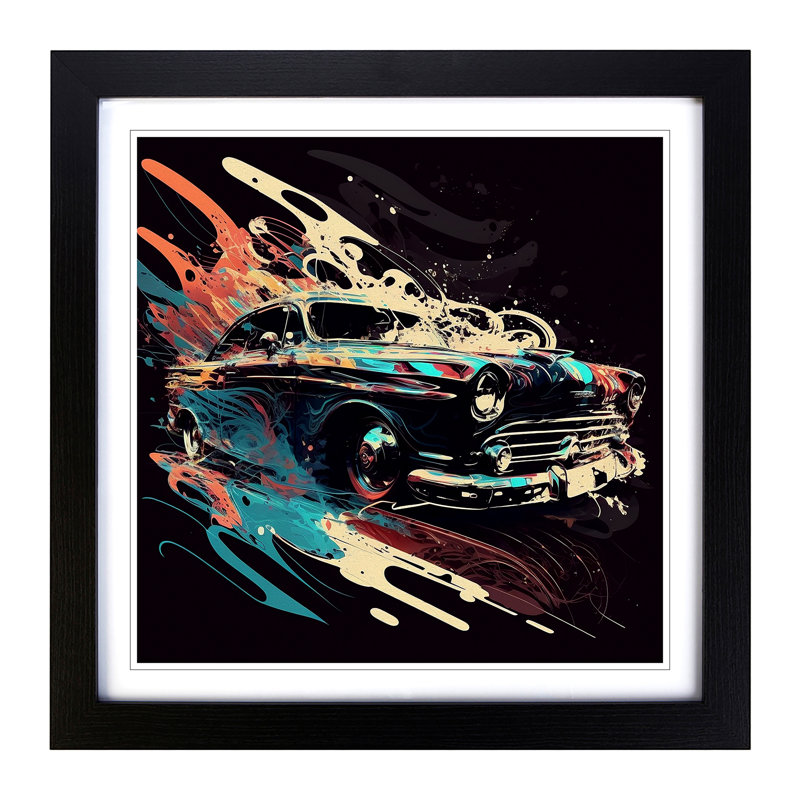 Car Gestural Art - Framed Print, Black