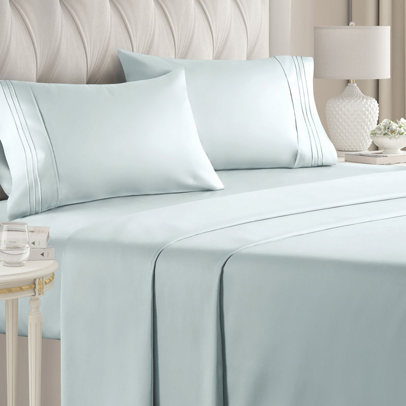 Premium Cooling, Soft & Wrinkle Free Sheet Set - Ultra Soft & Premium Hotel Luxury Bed Sheet Set, Ice Blue