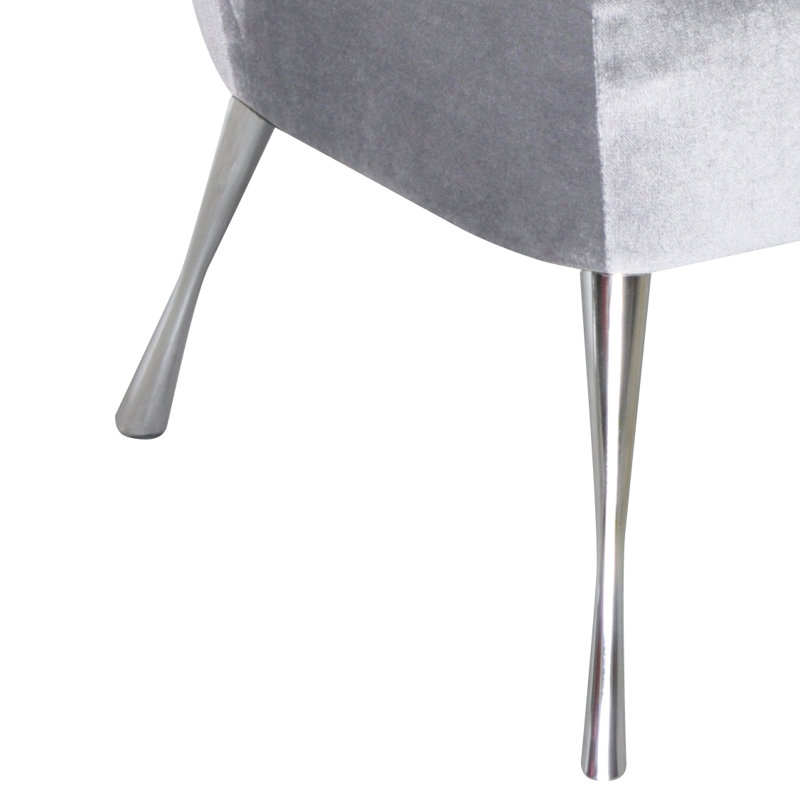 Vintage Upholstered Accent Chair, Silver