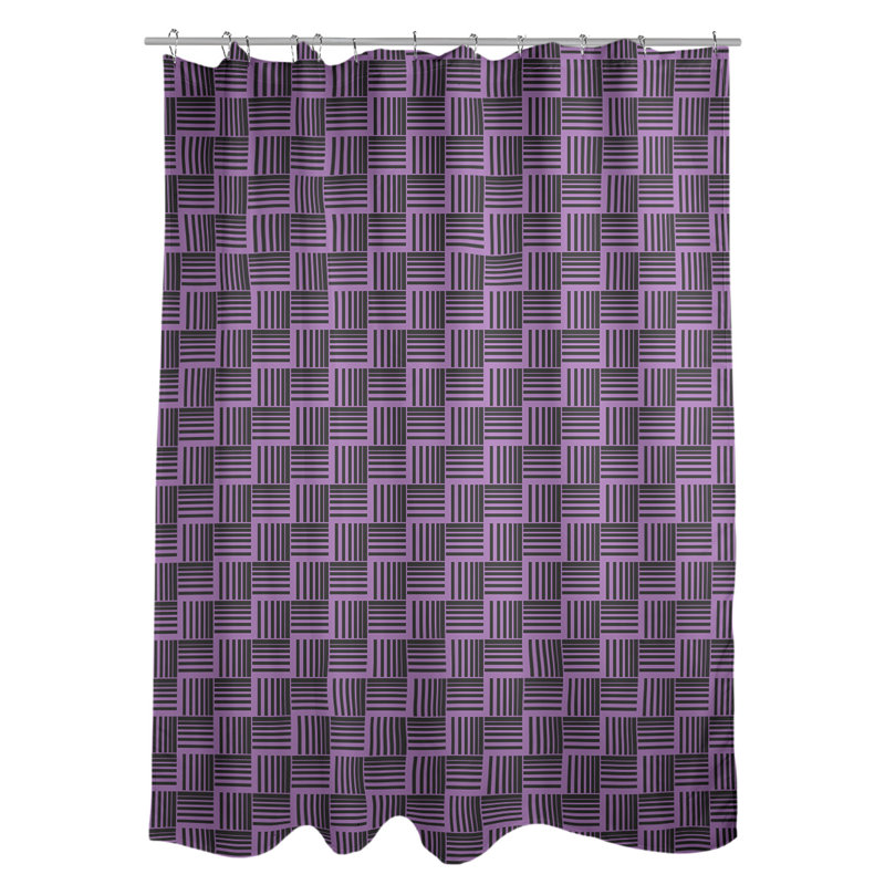 Rideau de douche simple basketweave rayures classic, Améthyste