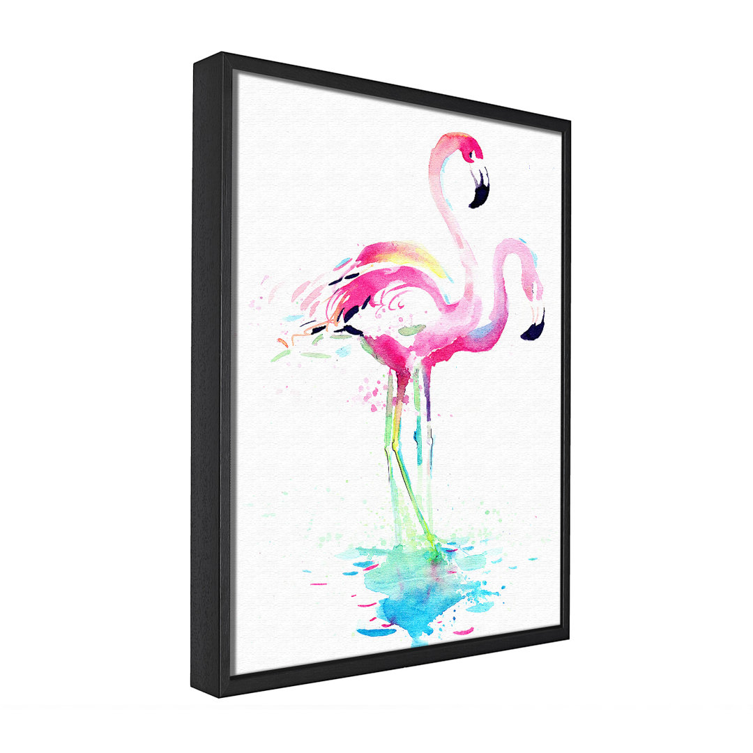 Flamingo - Einzelner Bilderrahmen Gemälde auf Leinwand