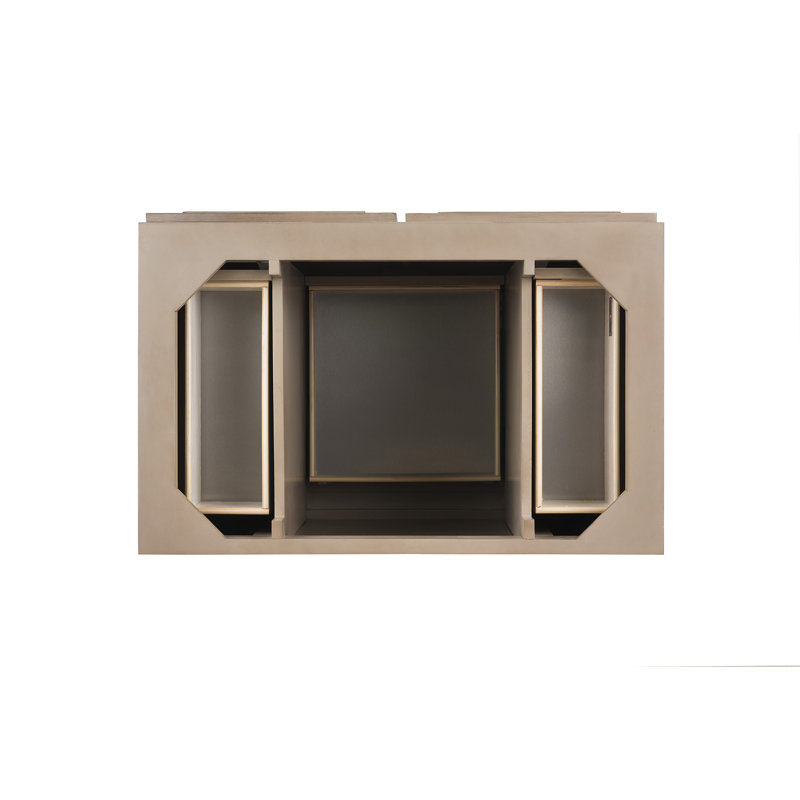Portland 36'' W Single Vanity, Whitewashed Walnut, White Zeus, 8" Widespread