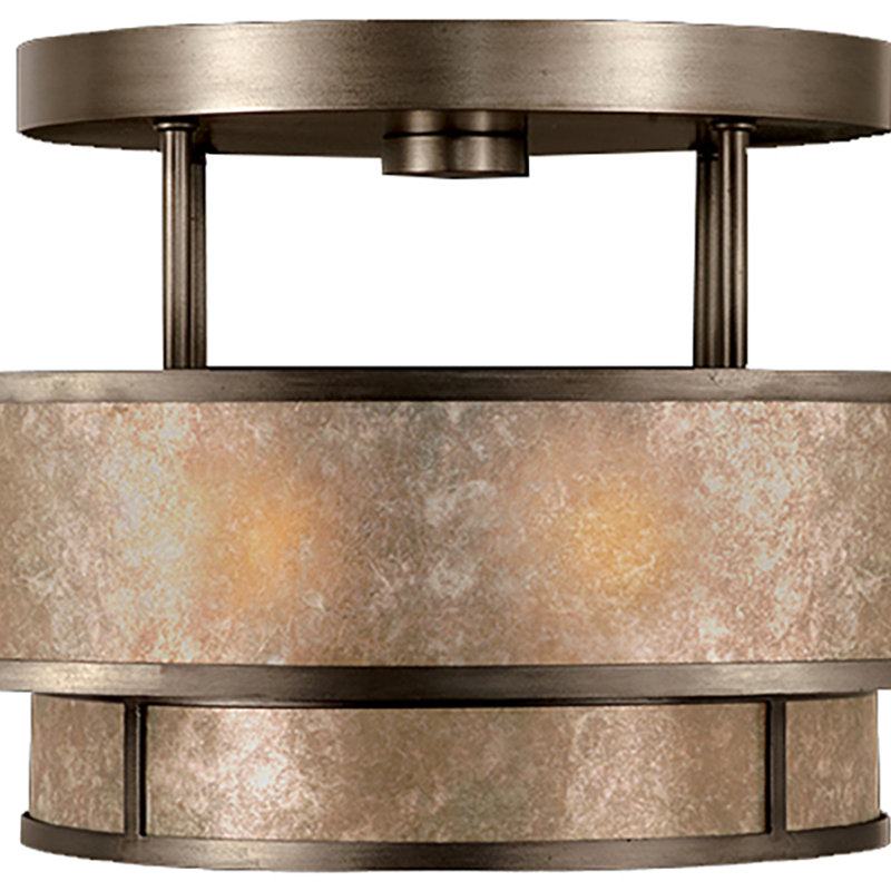 Plafonnier semi-encastré 24 po singapour moderne, Bronze