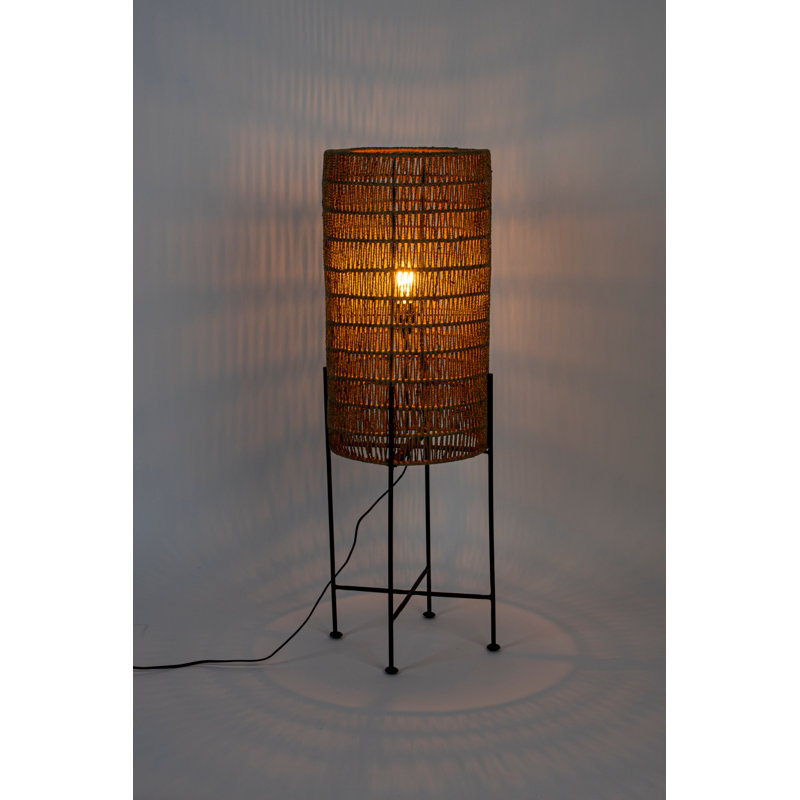 Lampe sur pied à colonne 37 "Kari, Brun