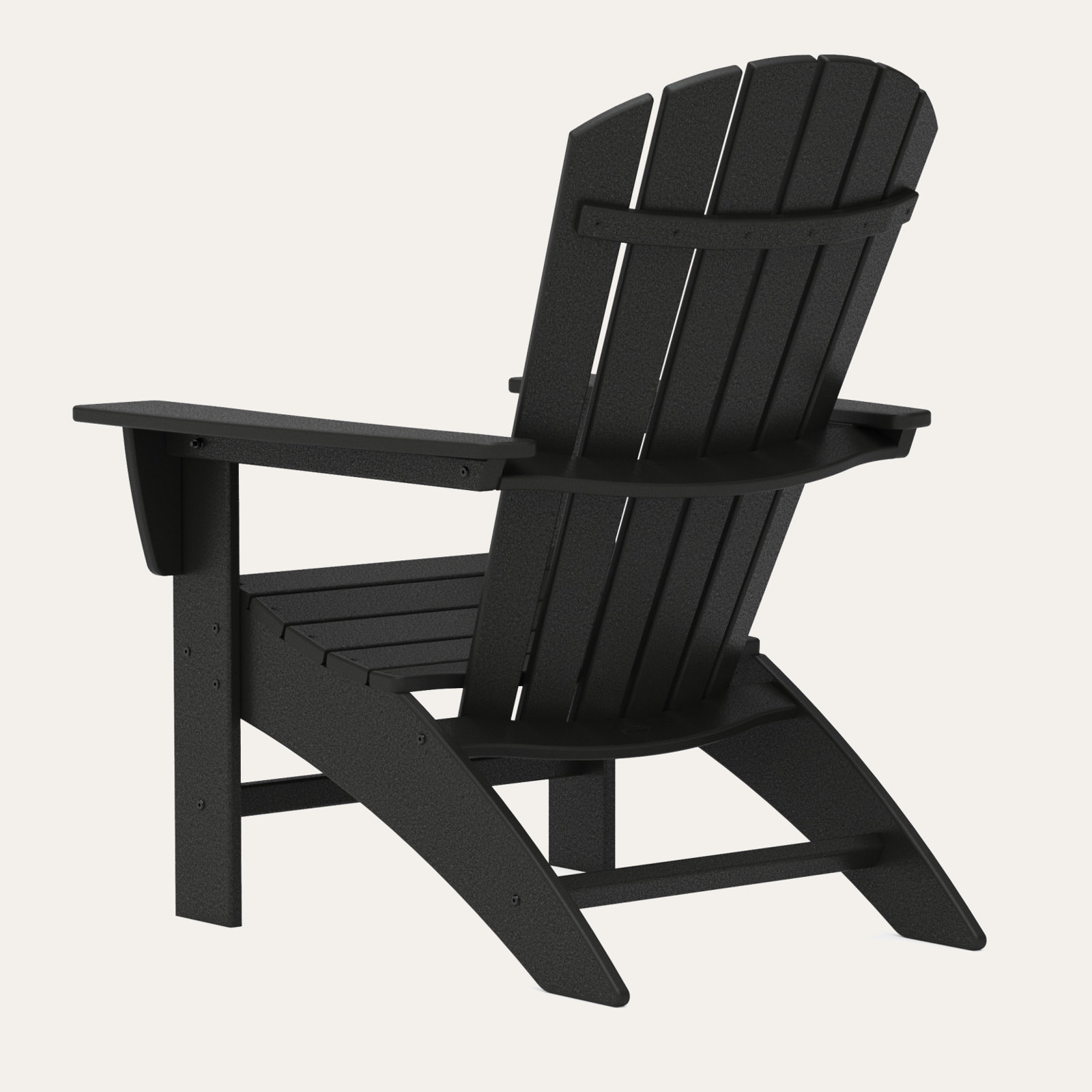 POLYWOOD Nautical Curveback Adirondack Chair, Black
