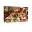 Table de Noël avec bougies et verdure, ensemble de 3 impressions sur toile-546235349