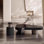 Italian square microcrystalline stone coffee table