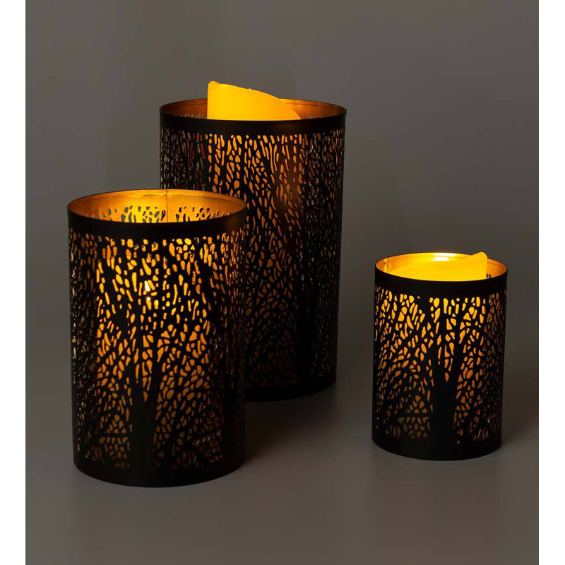 Ensemble de lanternes de table en métal 3 pièces