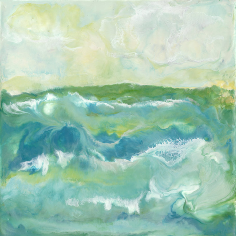 " Turquoise Sea I " by J. Holland, 20" H x 20" W x 1.25" D