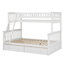 Lit superposé simple au-dessus d'un lit double - Conception convertible avec tiroirs inclus-1747783476