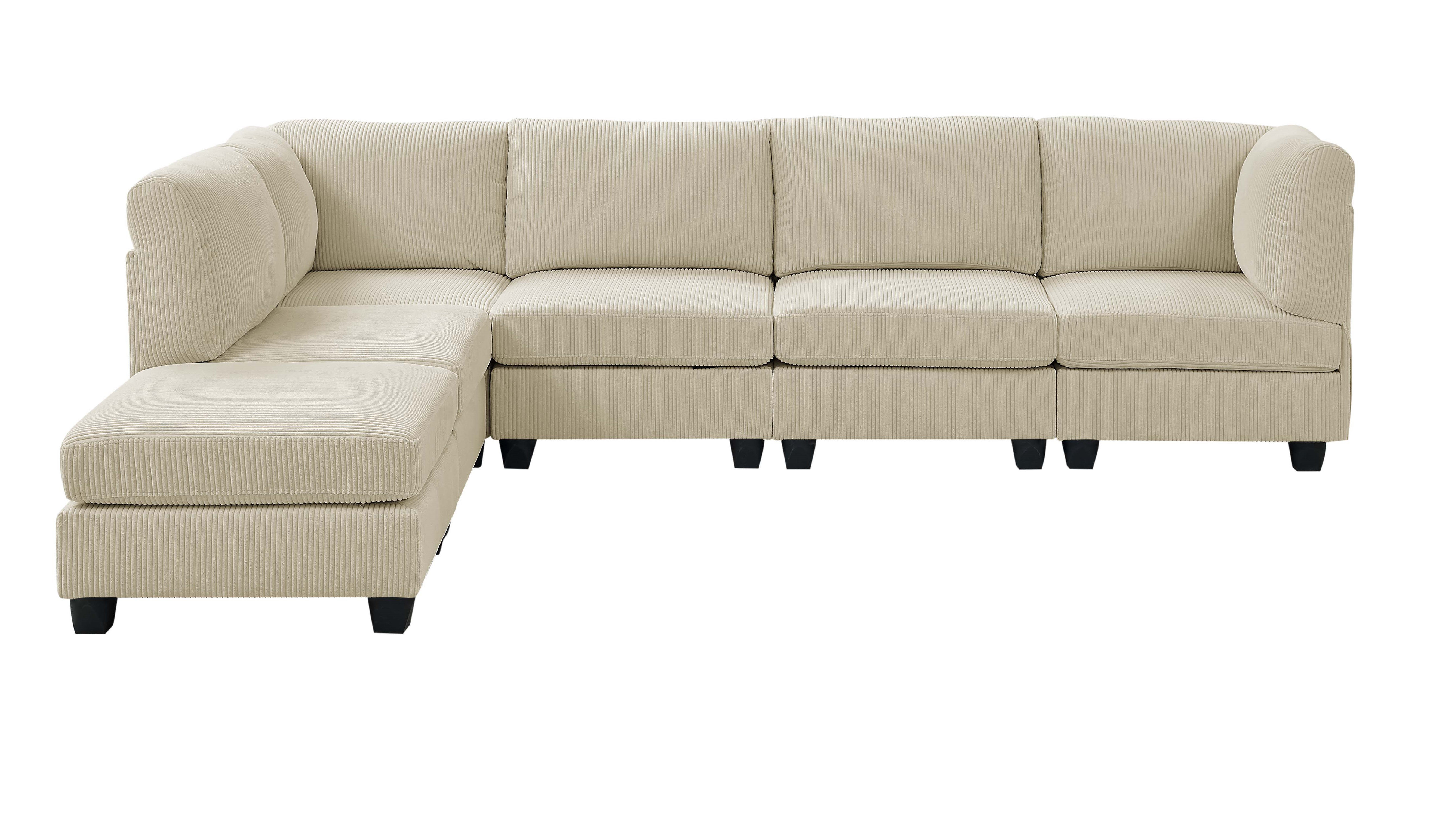 6 - Piece Corduroy Sectional