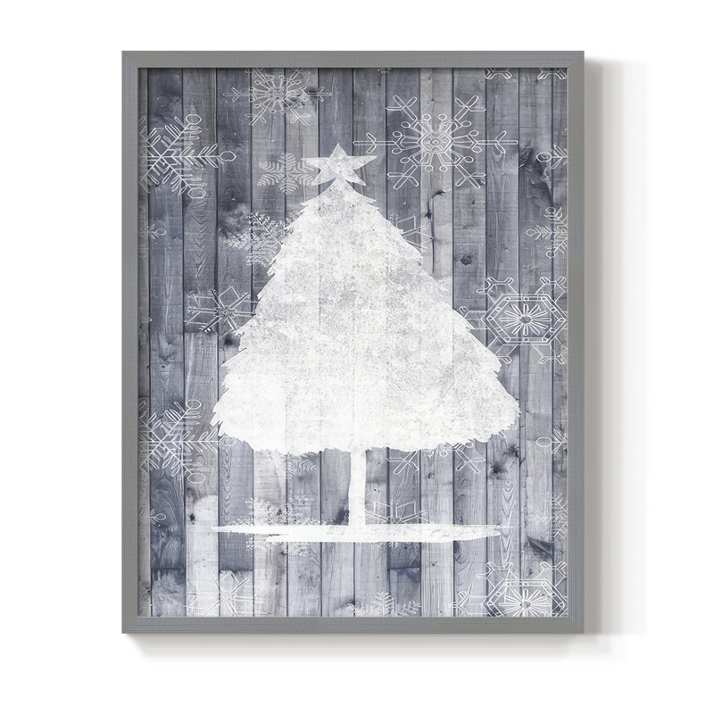 Reproduction encadrée sophistiquée de la collection B - bois massif, H 11 po x l 9 po, Gris