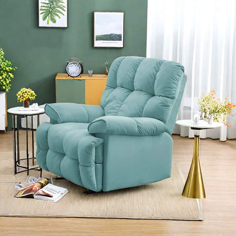 Fauteuil inclinable pivotant rembourré Kitchell, Bleu clair