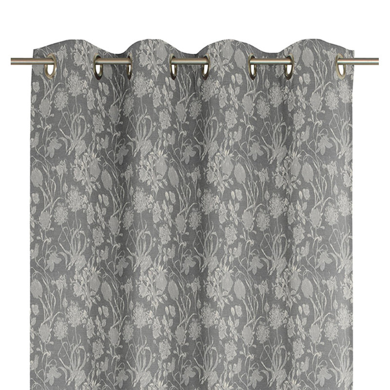 Micheal Cotton Room Darkening Curtain Single Panel, Dark Grey, 145cm Width x 145cm Drop