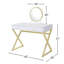 Bureau de coiffeuse rectangulaire avec miroir et plateau à bijoux