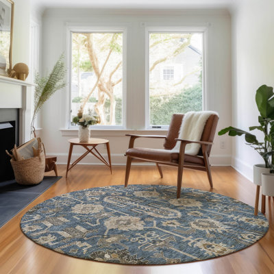 Premium Machine Washable Prisco Navy Rug