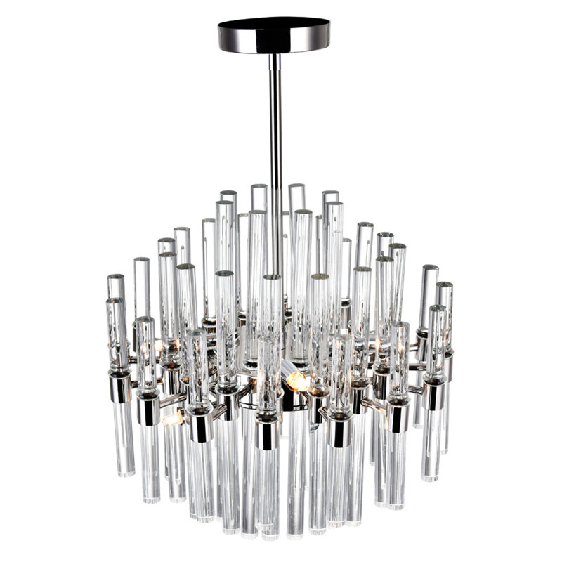 Lustre 8 lumières avec finition nickel poli