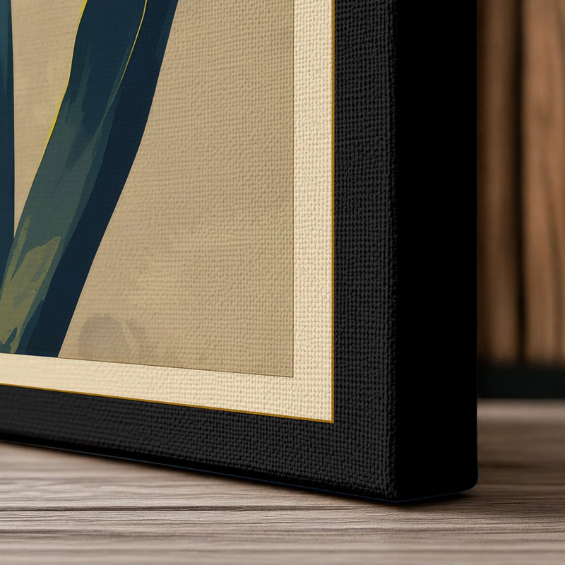 Centered Tulip Botanical - Wrapped Canvas, 24x16 - 61.0 x 40.6 cm, Black Border