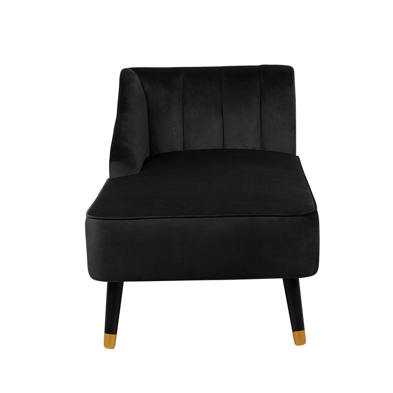 Upholstered Chaise Lounge, Black