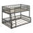 Full XL Over Queen Bunk Bed With Full Length Guardrail And Ladder, Wood Floor Bunk Bed Frame-804968183