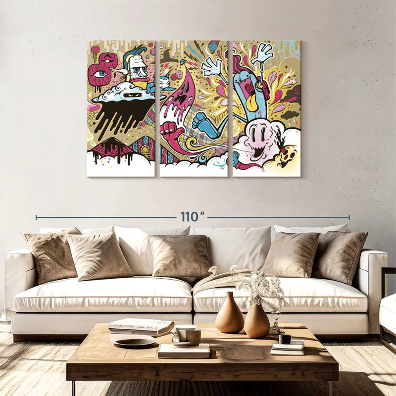 Caricature abstraite Ashelle, H 48 po x l 74 po