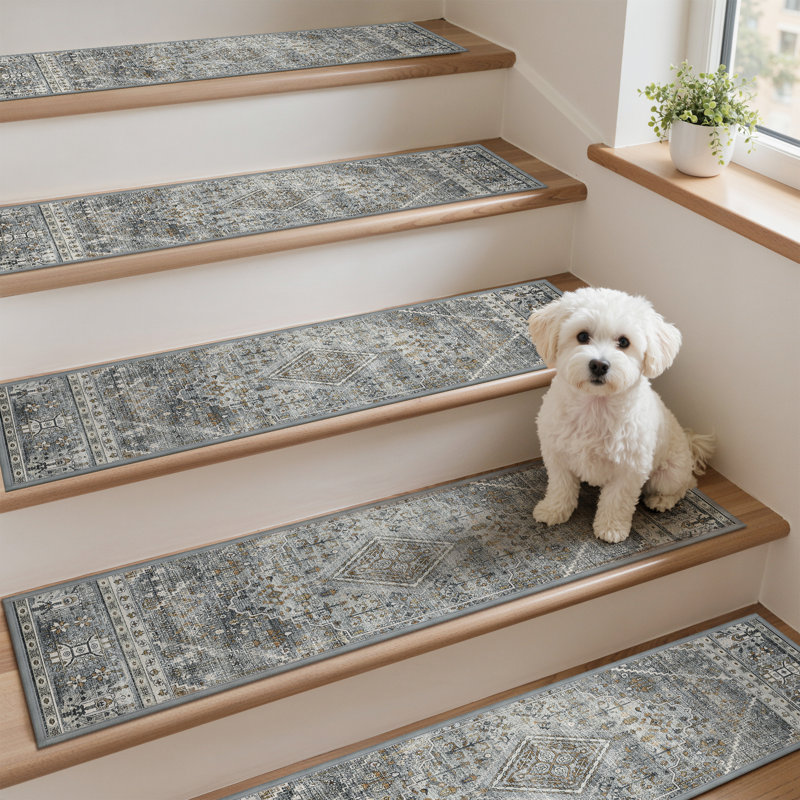 Tapis antidérapant antidérapant, Ambre / cyan, 15 pièces incluses