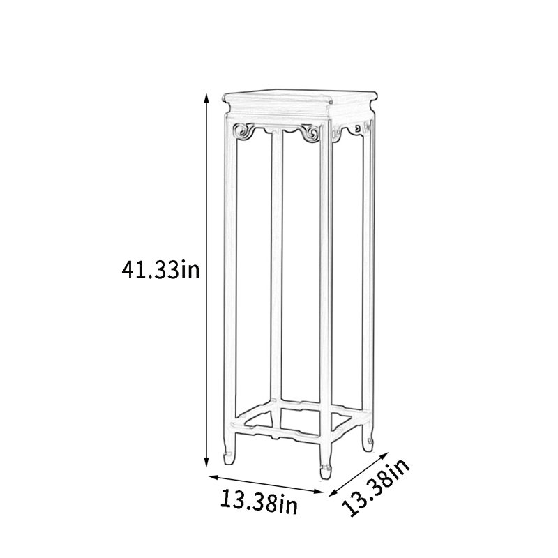 Solid Wood Plant Stand with Exquisite Craftsmanshi, Black, 41.33" H x 13.38" L x 13.38" D