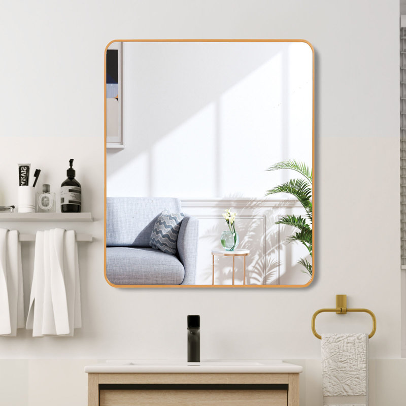 Miroir mural pour salle de bain 36 "x 36", Doré, 36 po x 36 po