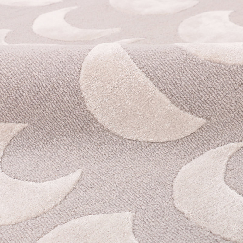 Dances In The Moonlight Geometric Area Rug in Ivory/Gray, Rectangle 10' x 14'