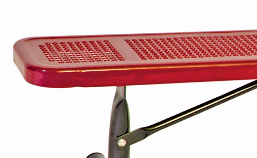 Banc de pique-nique en acier, Noir / rouge, H 18 po x l 96 po P 12 po