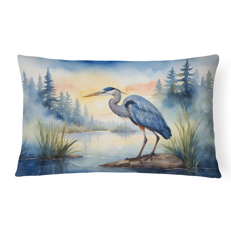 Coussin Blue Heron, Rectangle H 12 po x l 16 po