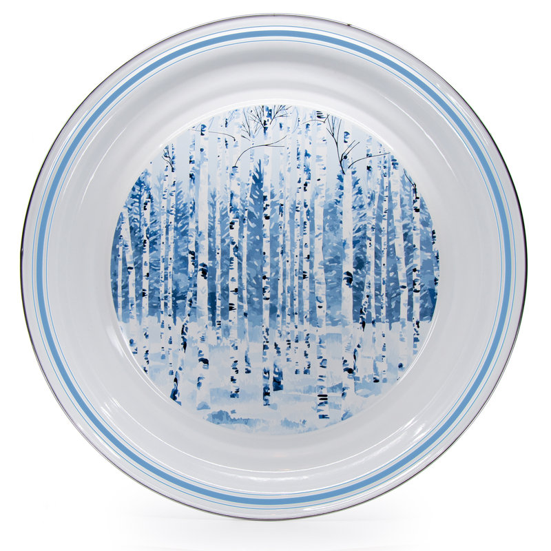 Aspen Grove Handmade Enamelware Tray, 2.25" H x 20" W x 20" D
